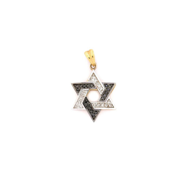 Estrella de David de oro de 14K con 0,26ct de diamentes
