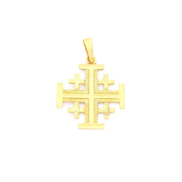 Colgante 14K Oro Cruz Jerusalén 22