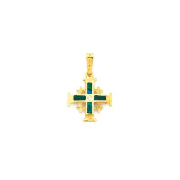 Colgante 14K Oro Cruz Jerusalén