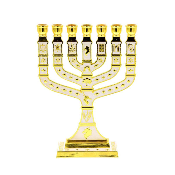 Menorah Kenesset Grande – Oro y Blanco